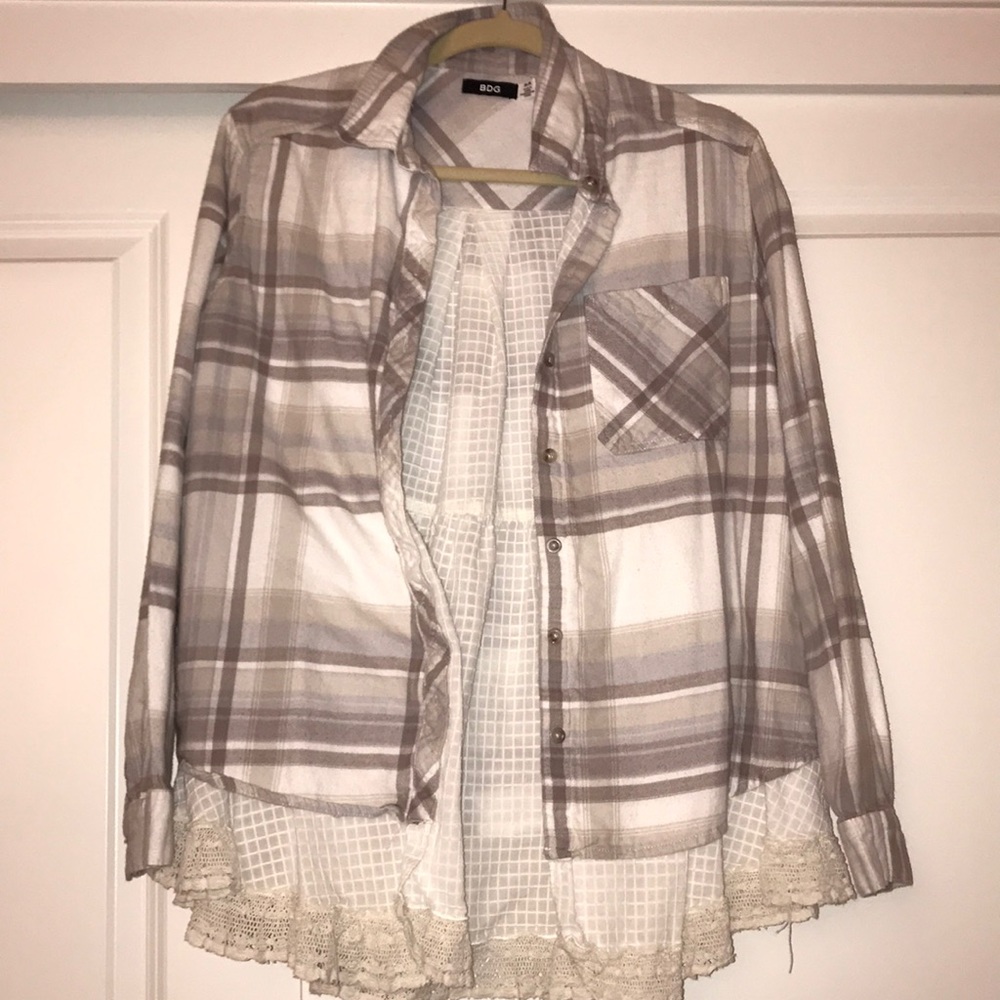 Urban Outfitters flannel with lace insert